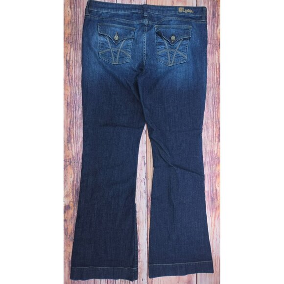 Kut From The Kloth Maggy Flare Leg Dark Wash Jeans 16 - Picture 2 of 10